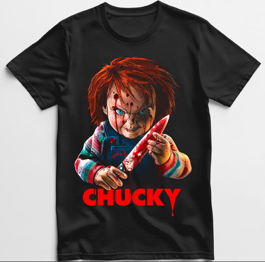 Chucky Merch T shirt New S-5XL Classic Movie Tee Half Tone Shirt