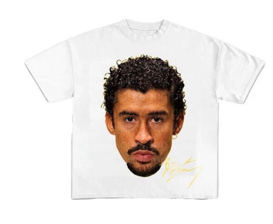 Bad Bunny Big Face Signature T shirt New S-5XL