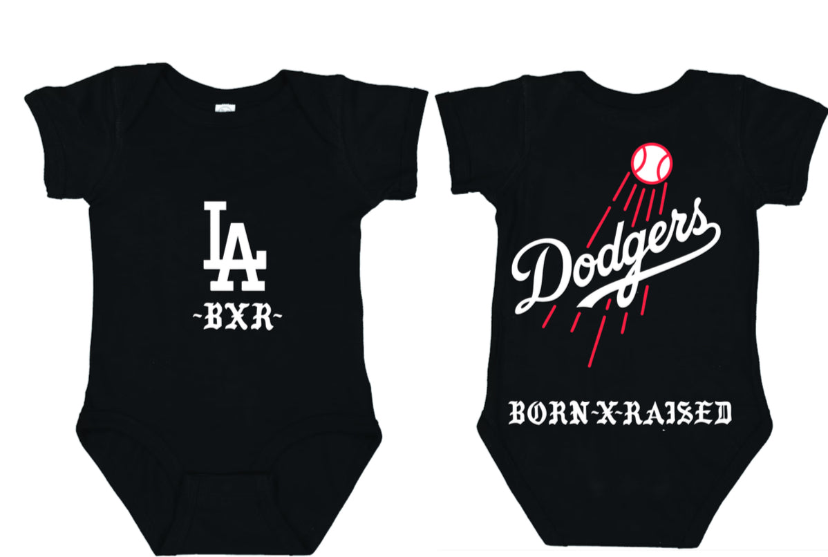Los Angeles Dodgers Born x Raised Baby Onesiem