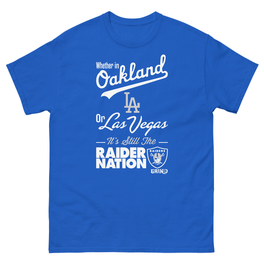 Raiders from Oakland, LA to Las Vegas Raider Nation T-Shirts - All Colors and Sizes