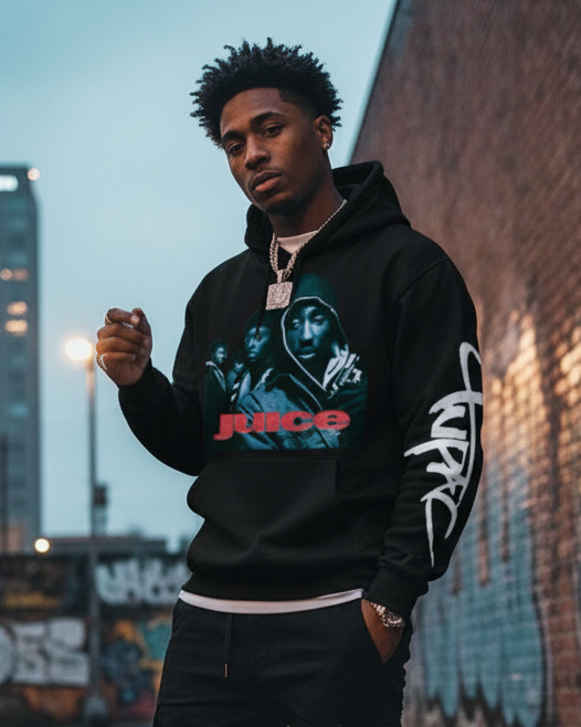 2 Pac x Juice Pullover Hoodie S-5XL New Rap HipHop Promo Merch 2024