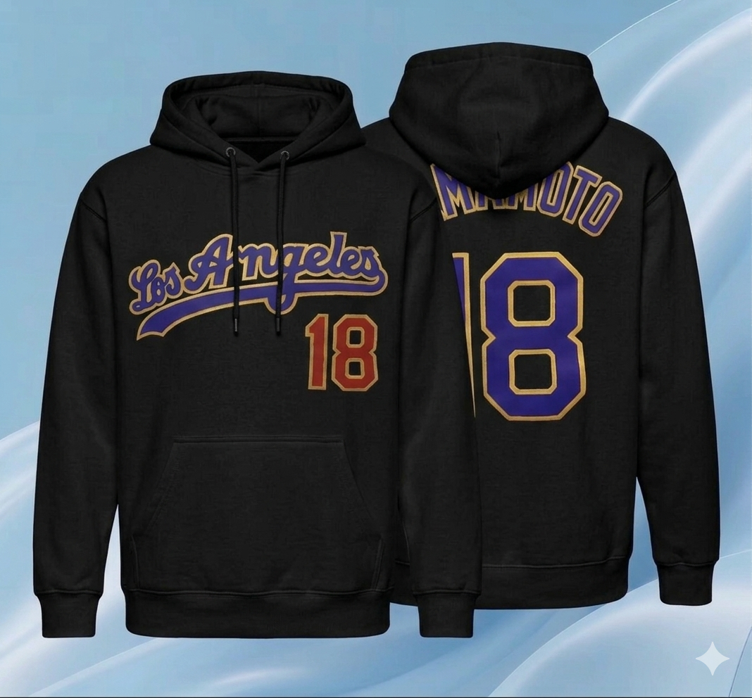 Dodgers x Yoshi Yamamato #18 Pullover Hoodie 2026 New S-5XL