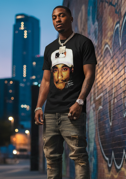 2 Pac MlB Baseball Cap Tee Tupac Shakur T-Shirts - All Colors and Sizes