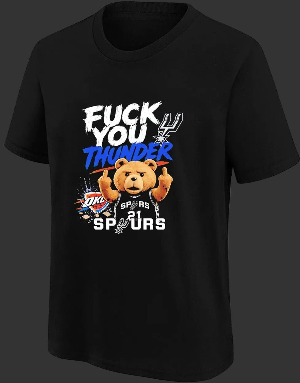 Spurs x Ted F U Thunder T shirt