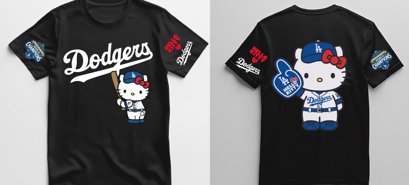 Hello Kitty Dodgers Night Collab T shirt Kids x Adult Sizes 2025