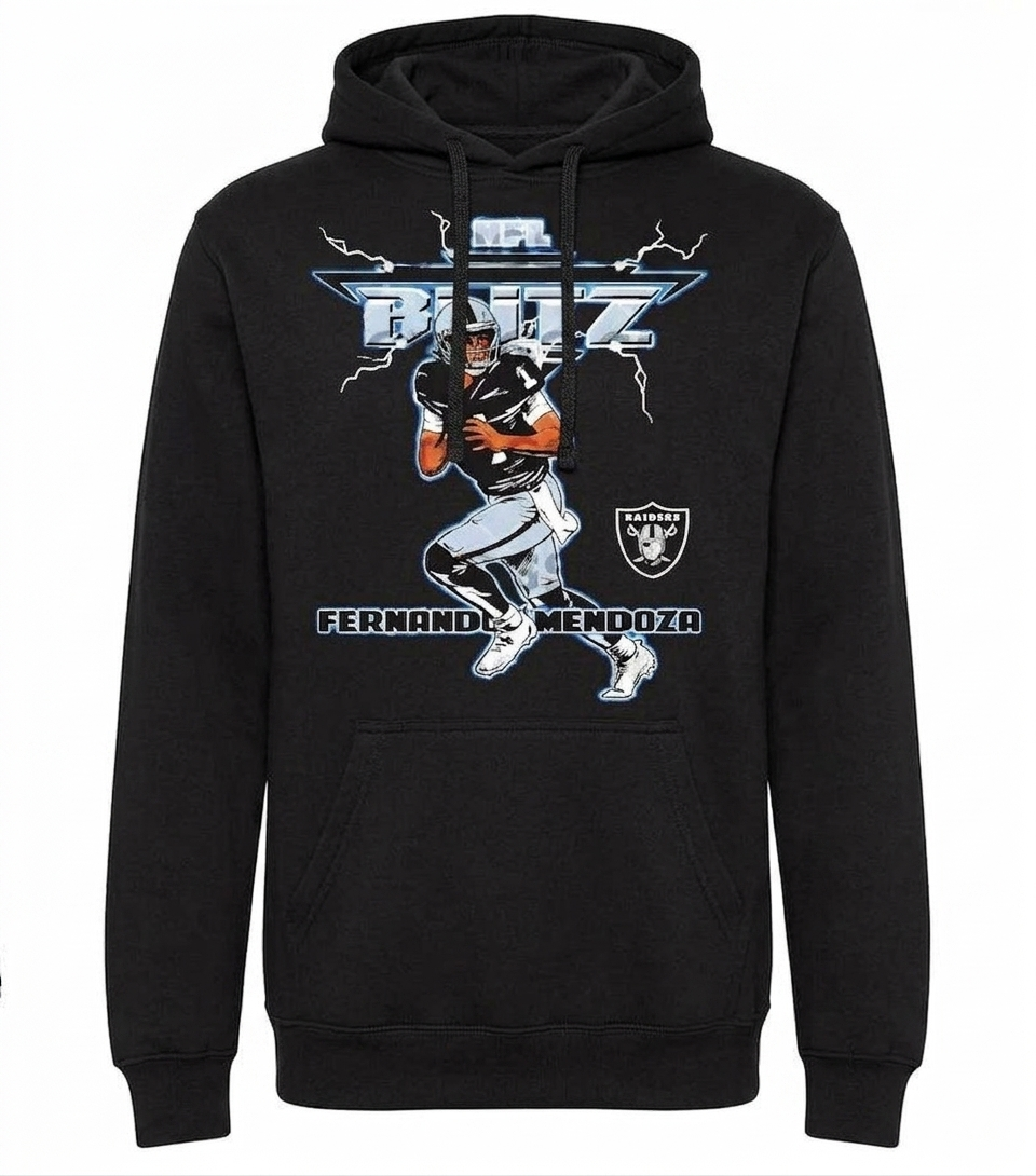 Fernando Mendoza BLITZ Raiders Hoodie New S-5X