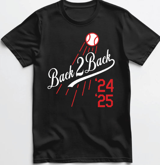 Dodgers World Series Back 2 Back “24, 25” 2025 T shirt New S-5XL