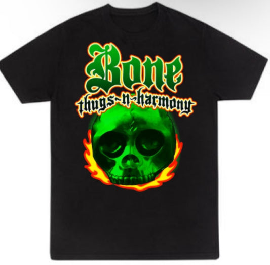 Bone Thugs N Harmony Green Skull T Shirt Art of War  Tee S-5XL New 2023
