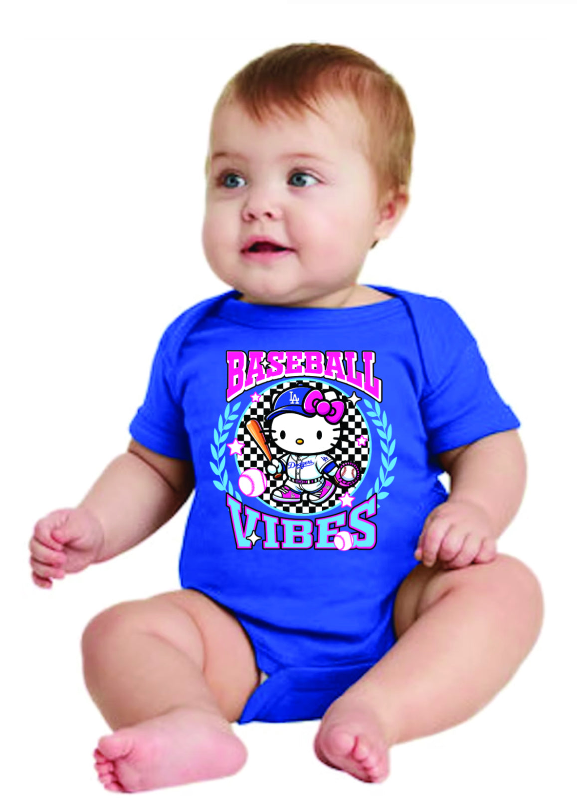 Los Angeles Dodgers Hello Kitty Baby Onesiem