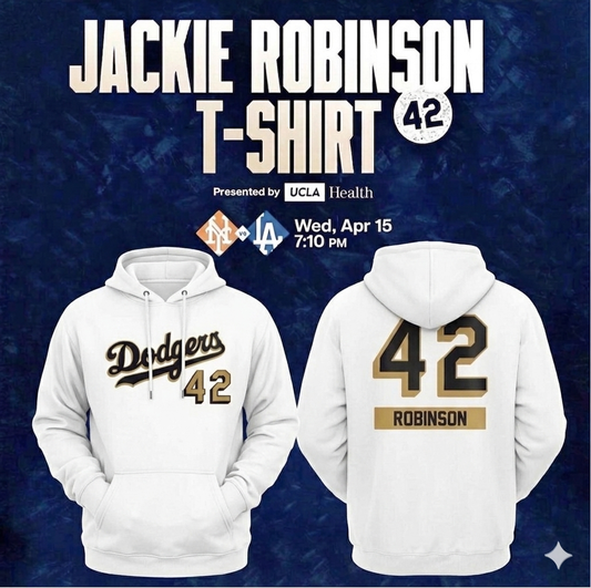 Dodgers x Jackie Robinson #42 Pullover Hoodie 2026 New S-5XL