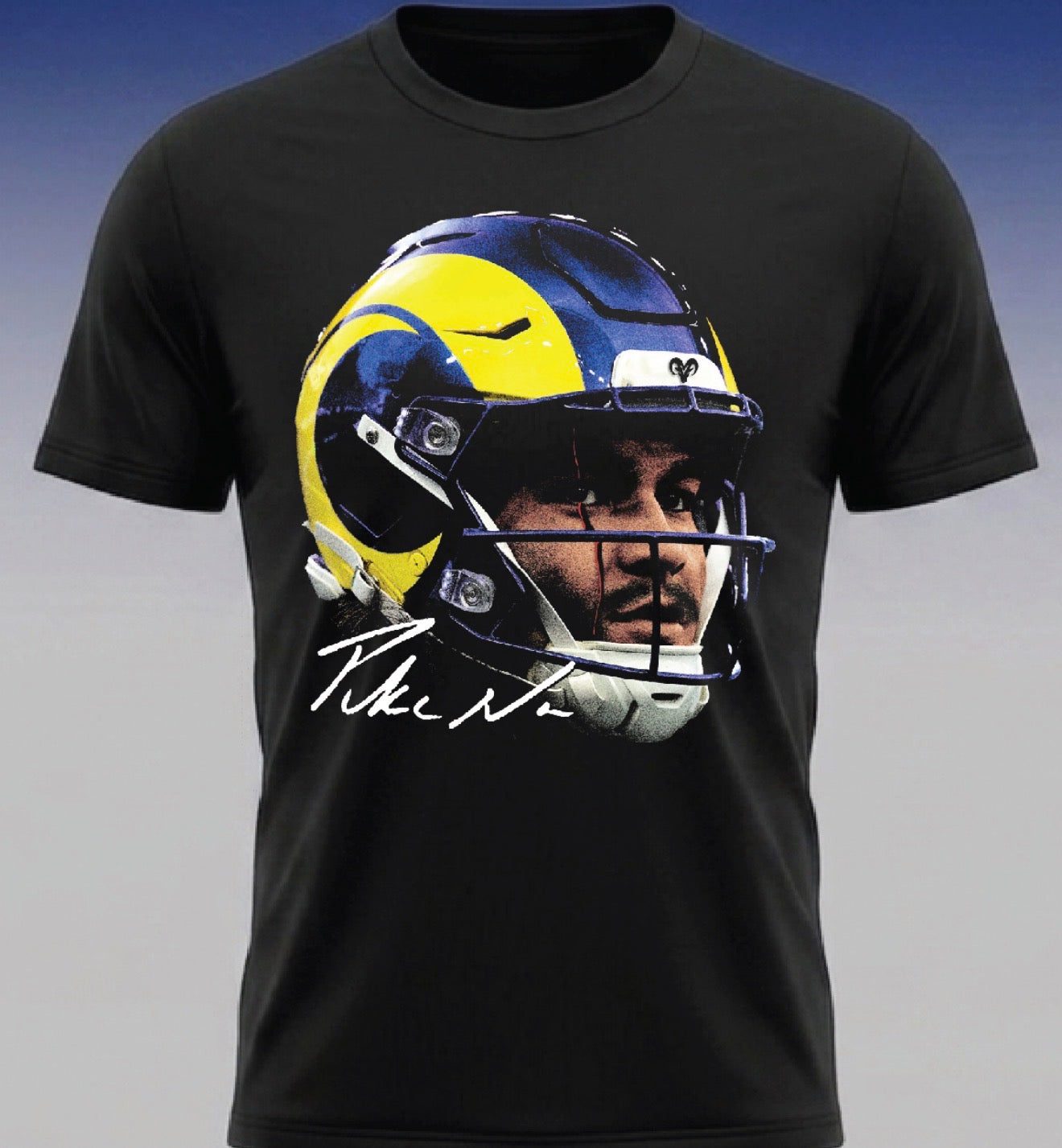 Puca Nacua x LA Rams Helmet T shirt New 2026