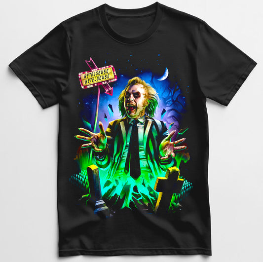 Beetlejuice Merch T shirt New S-5XL Classic Movie Tee Half Tone Shirt